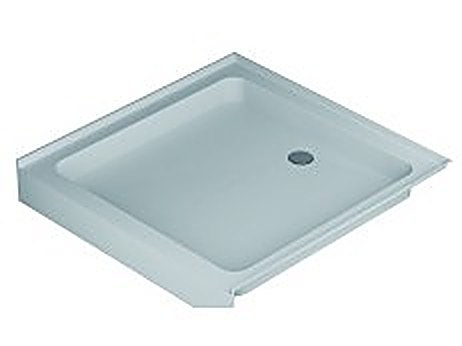 White ABS shower tray with anti-slip surface, rectangular and square models &mdash; studio view on white background