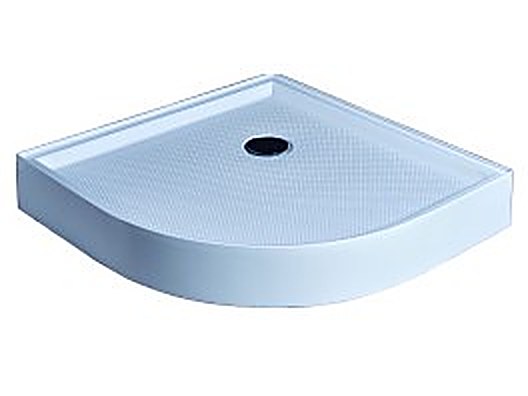 White acrylic shower tray in quadrant, neo-angle and square shapes — studio view on white background