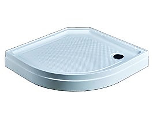 White acrylic shower tray in quadrant, neo-angle and square shapes — studio view on white background