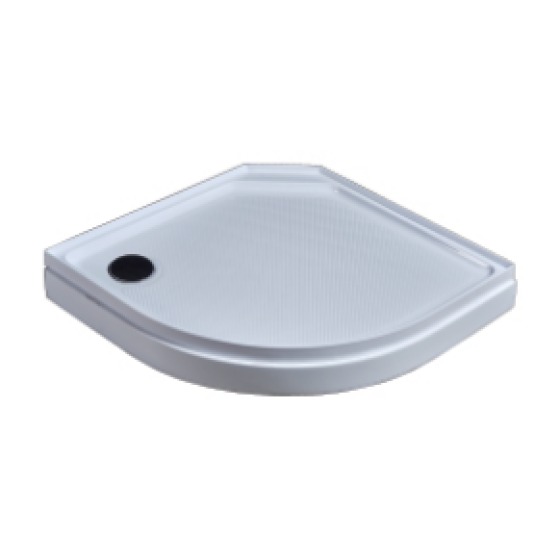 Offset quadrant shower tray with curved front, acrylic